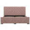 Estrutura de cama 140x200 cm veludo rosa 4