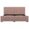 Estrutura de cama 160x200 cm veludo rosa 4