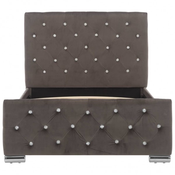 Estructura de cama de terciopelo gris 90x200 cm M 4