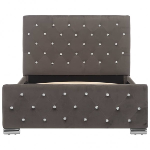 Estrutura de cama 100x200 cm veludo cinzento M 4
