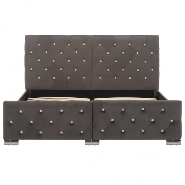 Estrutura de cama 140x200 cm veludo cinzento M 4