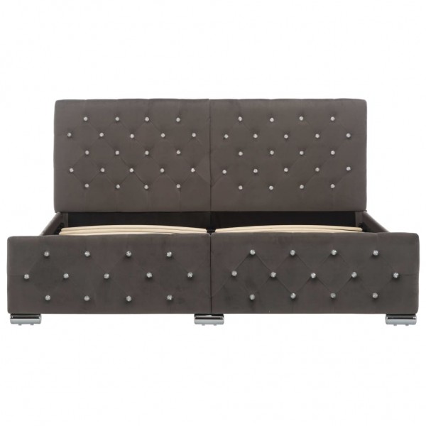 Estructura de cama de terciopelo gris 160x200 cm M 4