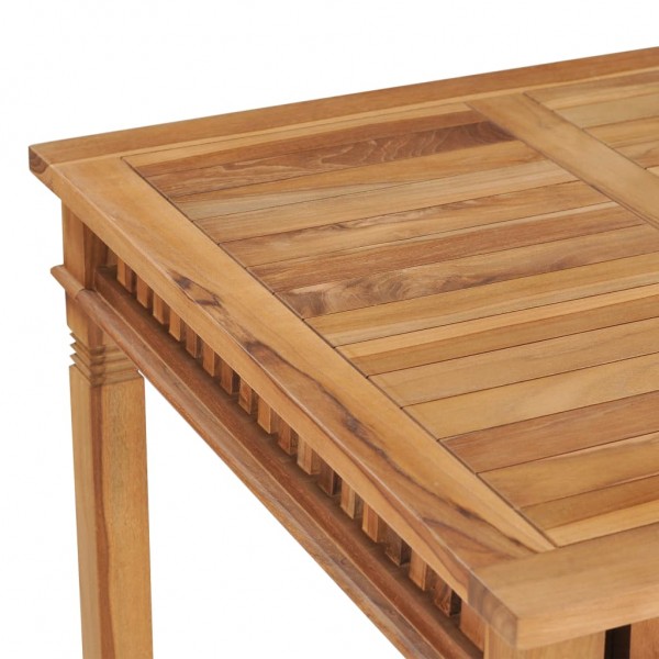 Mesa de comedor de jardín madera maciza de teca 80x80x80 cm M 4