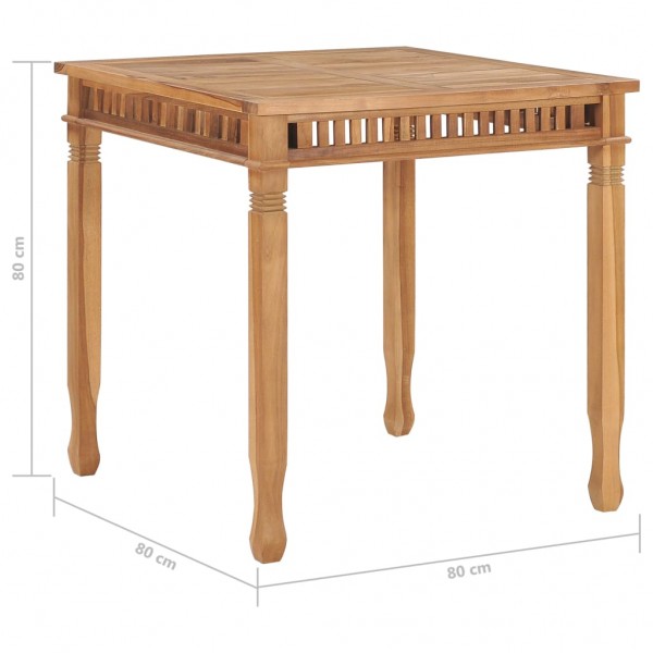 Mesa de jantar para jardim 80x80x80 cm madeira de teca maciça M 5