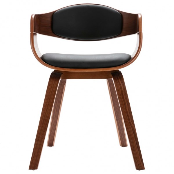 Sillas de comedor 2 unidades madera curvada y cuero sintético M 4