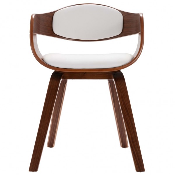 Sillas de comedor 2 unidades madera curvada y cuero sintético M 5