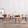 Sillas de comedor 4 unidades madera curvada y cuero sintético 1
