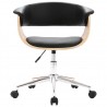 Silla de oficina giratoria madera curvada cuero sintético negro 4