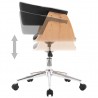 Silla de oficina giratoria madera curvada cuero sintético negro 5