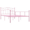 Estrutura de cama 140x200 cm metal rosa 2