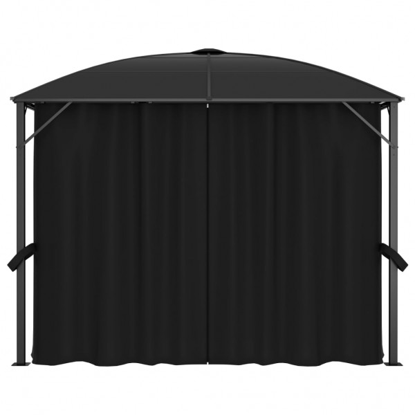 Cenador con cortinas gris antracita 300x300x265 cm M 3