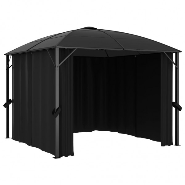 Gazebo com cortinas 300x300x265 cm antracite M 4