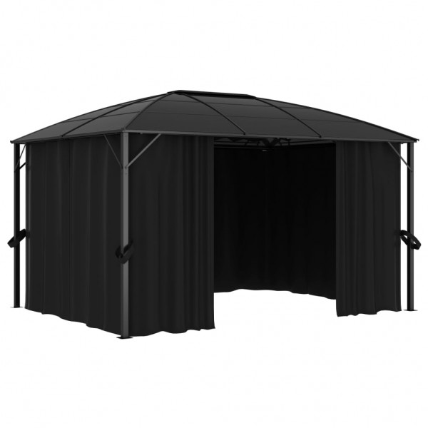 Gazebo com cortinas 400x300x265 cm antracite M 5