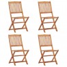 Sillas plegables de jardín 4 unidades madera maciza de acacia 1