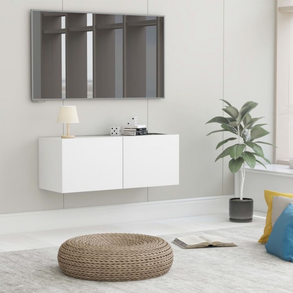 Mueble para TV madera contrachapada blanco 80x30x30 cm M 4