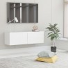 Mueble para TV pared madera contrachapada blanco 100x30x30 cm 4