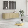 Mueble para TV madera contrachapada color roble 100x30x30 cm 1
