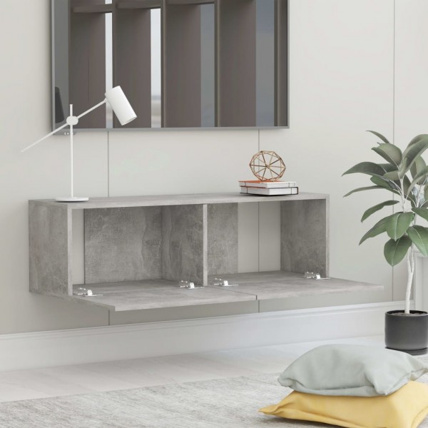 Mueble para TV madera contrachapada gris hormigón 100x30x30 cm M 5