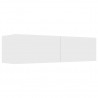 Mueble para TV de aglomerado blanco 120x30x30 cm 2