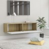 Mueble para TV madera contrachapada blanco y roble 120x30x30 cm 4