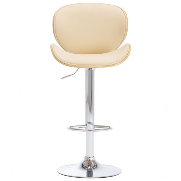 Taburete de cocina cuero sintético color crema M 3