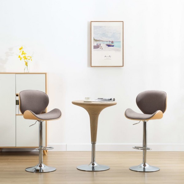 Taburete de cocina de tela color gris taupe D