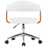 Silla comedor giratoria madera curvada cuero sintético blanco 3