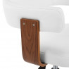 Silla oficina giratoria madera curvada cuero sintético blanco 5
