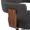Silla de oficina giratoria de madera curvada y tela gris 5