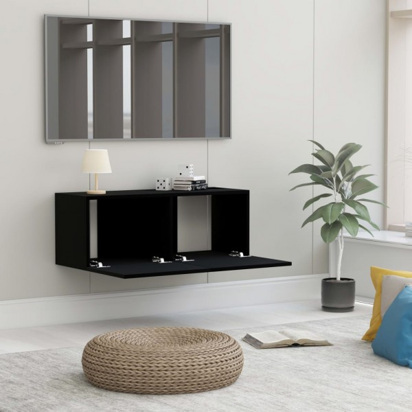 Mueble para TV madera contrachapada negro 80x30x30 cm M 4