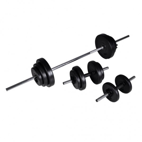 Set de pesas + 2 mancuernas 30.5 kg D