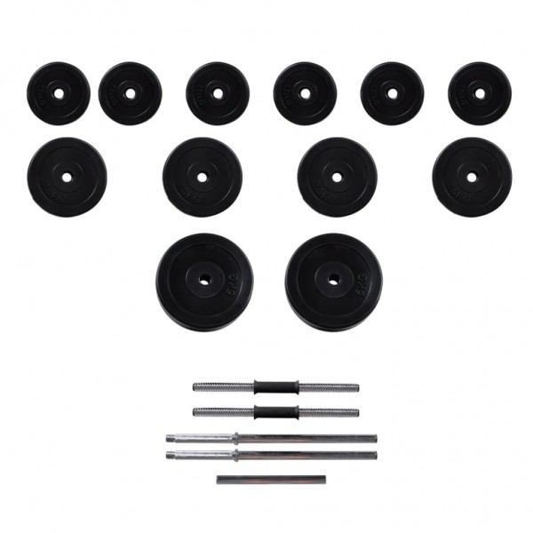 Set de pesas + 2 mancuernas 30.5 kg M 2