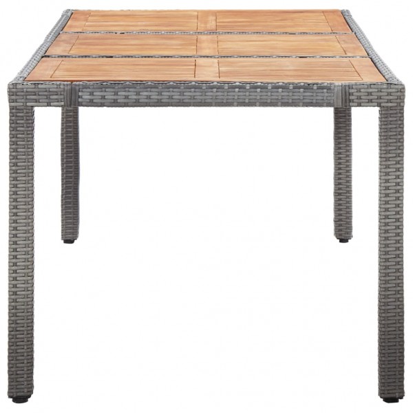 Set de comedor de jardín 9 pzas y cojines ratán sintético gris M 4