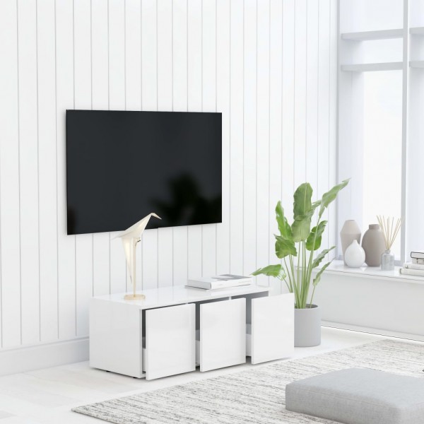 Mueble para TV madera contrachapada blanco 80x34x30 cm M 5