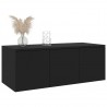 Mueble para TV madera contrachapada negro 80x34x30 cm 3