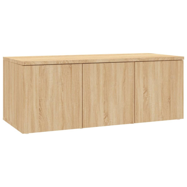 Mueble de TV madera contrachapada color roble 80x34x30 cm M 2
