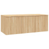 Mueble de TV madera contrachapada color roble 80x34x30 cm 2