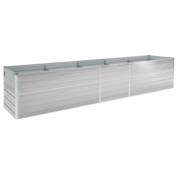 Canteiro elevado de jardim 400x80x77cm aço galvanizado cinzento M 2