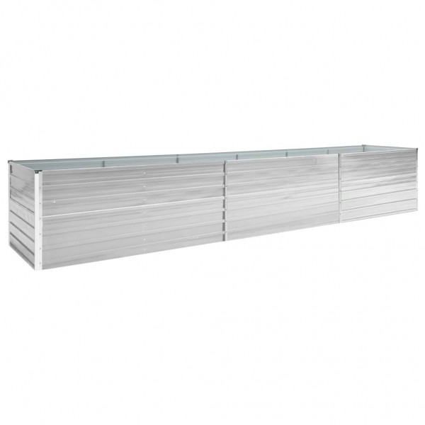 Canteiro elevado de jardim 480x80x77cm aço galvanizado cinzento M 2