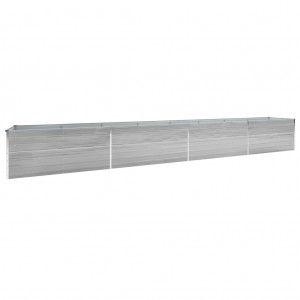Arriate de acero galvanizado gris 600x80x45 cm H