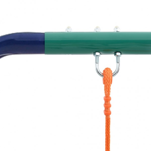 Juego de columpios con aros de gimnasia y 4 asientos acero M 5