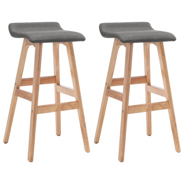 Cadeiras de bar 2 pcs tecido cinzento-escuro M 2