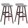 Cadeiras de bar 2 pcs tecido cinzento-claro 2