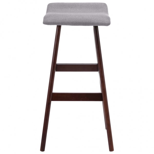 Cadeiras de bar 2 pcs tecido cinzento-claro M 5