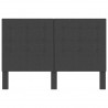 Cabeceira de cama acolchoada 140x200 cm tecido cinzento-escuro 4