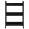 Estantería de 3 niveles de aglomerado negro 60x27.6x90.5 cm 3