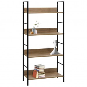 Estantería de 4 niveles aglomerado color roble 60x27.6x124.5 cm H
