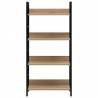 Estantería de 4 niveles aglomerado color roble 60x27.6x124.5 cm 3