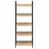 Estantería de 5 niveles aglomerado color roble 60x27.6x158.5 cm 3