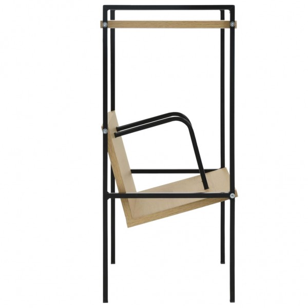 Estantería de 2 niveles de aglomerado negro y roble 52x28x59 cm M 4